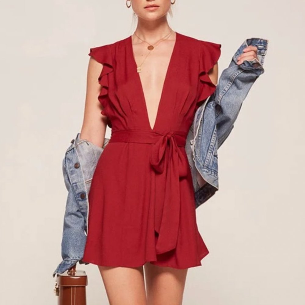 Reformation Tunsia Crimson Red Dress